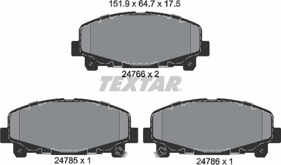 Textar 2476601 - Тормозные колодки, дисковые, комплект autosila-amz.com