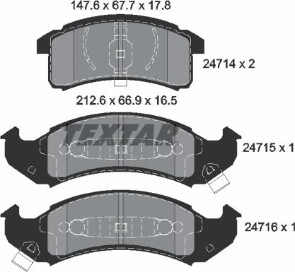 Textar 2471401 - Тормозные колодки, дисковые, комплект autosila-amz.com