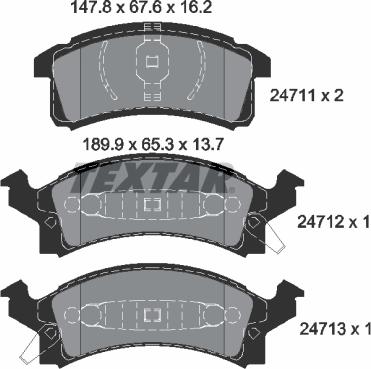 Textar 2471101 - Тормозные колодки, дисковые, комплект autosila-amz.com