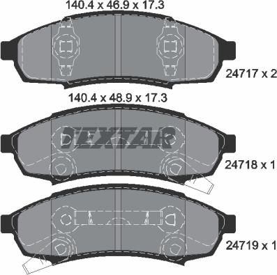 Textar 2471701 - Тормозные колодки, дисковые, комплект autosila-amz.com