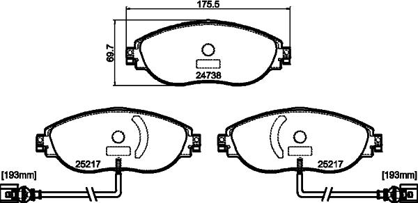 Textar 2473808 - Тормозные колодки, дисковые, комплект autosila-amz.com