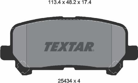 Textar 2543403 - Тормозные колодки, дисковые, комплект autosila-amz.com