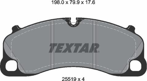 Textar 2551901 - Тормозные колодки, дисковые, комплект autosila-amz.com