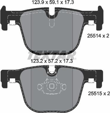 Textar 2551401 - Тормозные колодки, дисковые, комплект autosila-amz.com