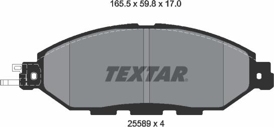 Textar 2558901 - Колодки тормозные дисковые компл; QX60, 04/12 -; MURANO III (Z52), 10/14 -; PATHFINDER IV (R52), 09/ autosila-amz.com