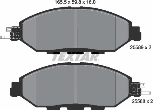 Textar 2558903 - Тормозные колодки, дисковые, комплект autosila-amz.com