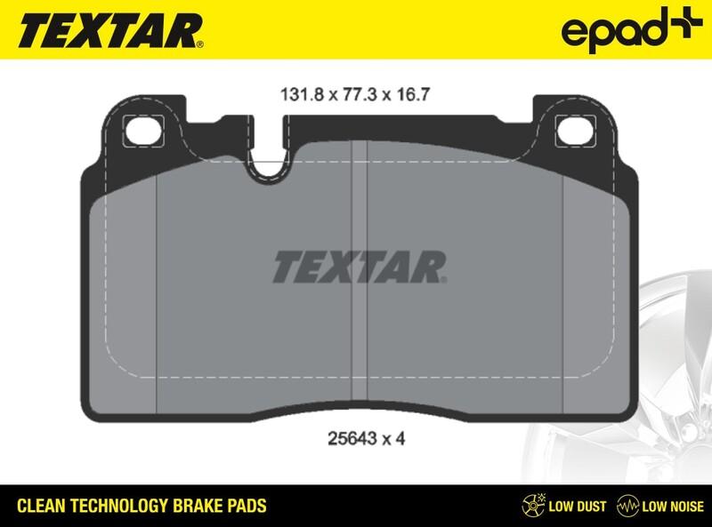 Textar 2564305CP - Тормозные колодки, дисковые, комплект autosila-amz.com