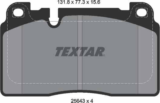Textar 2564302 - Тормозные колодки, дисковые, комплект autosila-amz.com