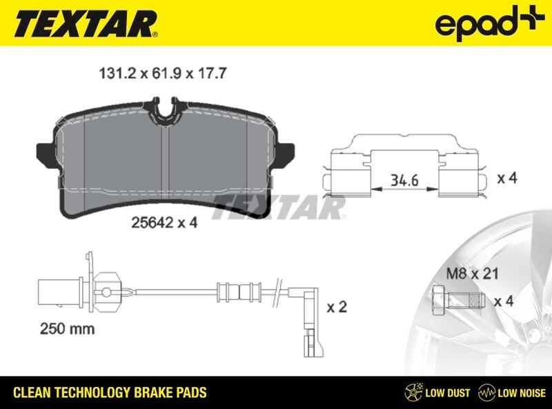 Textar 2564201CP - Тормозные колодки, дисковые, комплект autosila-amz.com