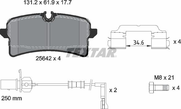 Textar 2564201 - Тормозные колодки, дисковые, комплект autosila-amz.com