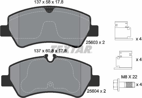 Textar 2560301 - Тормозные колодки, дисковые, комплект autosila-amz.com