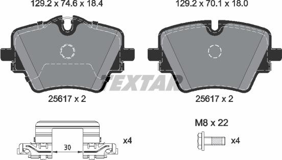 Textar 2561703 - Комплект высокоэффективных тормозных колодок autosila-amz.com