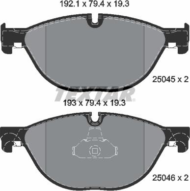 Textar 2504501 - Тормозные колодки, дисковые, комплект autosila-amz.com