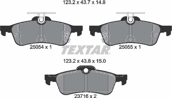 Textar 2505401 - Тормозные колодки, дисковые, комплект autosila-amz.com