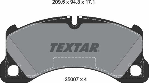 Textar 2500701 - Тормозные колодки, дисковые, комплект autosila-amz.com