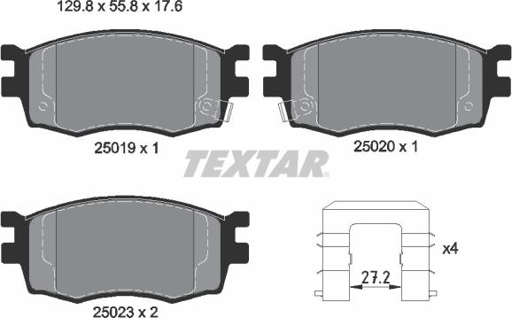 Textar 2501901 - Тормозные колодки, дисковые, комплект autosila-amz.com