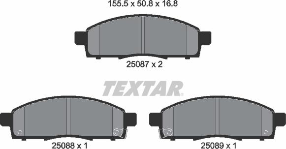Textar 2508701 - Тормозные колодки, дисковые, комплект autosila-amz.com
