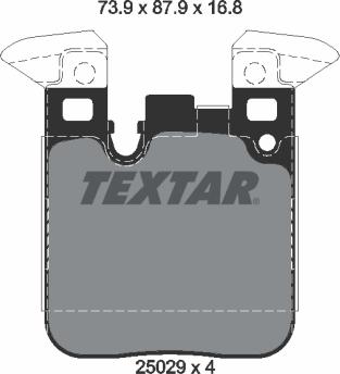 Textar 2502901 - Тормозные колодки, дисковые, комплект autosila-amz.com