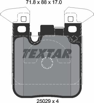 Textar 2502902 - Тормозные колодки, дисковые, комплект autosila-amz.com