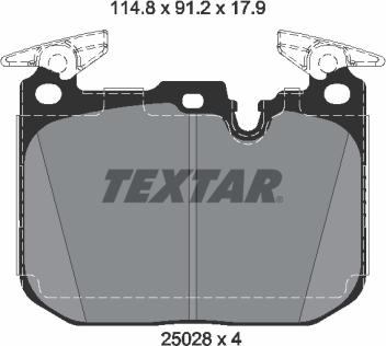 Textar 2502805 - Тормозные колодки, дисковые, комплект autosila-amz.com