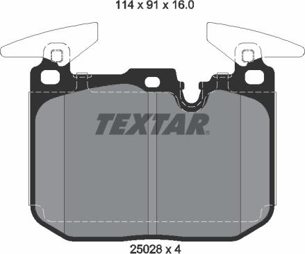 Textar 2502807 - Тормозные колодки, дисковые, комплект autosila-amz.com