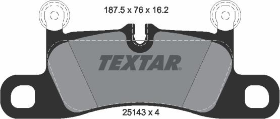 Textar 2514301 - Тормозные колодки, дисковые, комплект autosila-amz.com