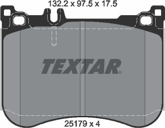 Textar 2517903 - Тормозные колодки, дисковые, комплект autosila-amz.com