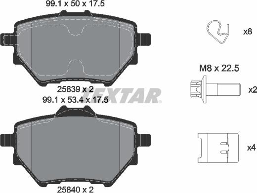 Textar 2583901 - Тормозные колодки, дисковые, комплект autosila-amz.com