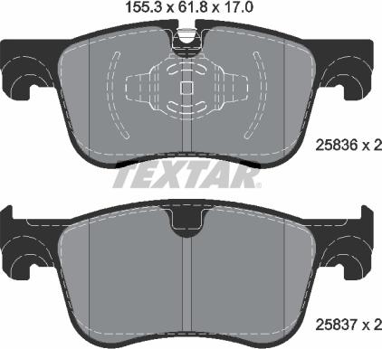 Textar 2583601 - Колодки тормозные дисковые компл. C4 Grand Picasso II,C4 Picasso II передн. autosila-amz.com