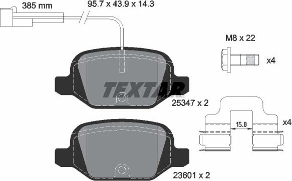 Textar 2534701 - Тормозные колодки, дисковые, комплект autosila-amz.com