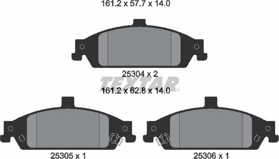 Textar 2530401 - Тормозные колодки, дисковые, комплект autosila-amz.com