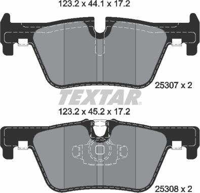 Textar 2530701 - Тормозные колодки, дисковые, комплект autosila-amz.com