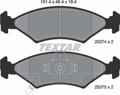 Textar 2537401 - Тормозные колодки, дисковые, комплект autosila-amz.com