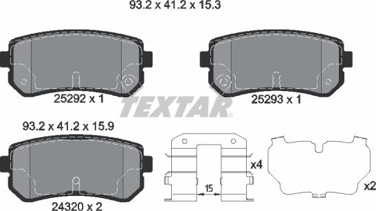 Textar 2529201 - Тормозные колодки, дисковые, комплект autosila-amz.com