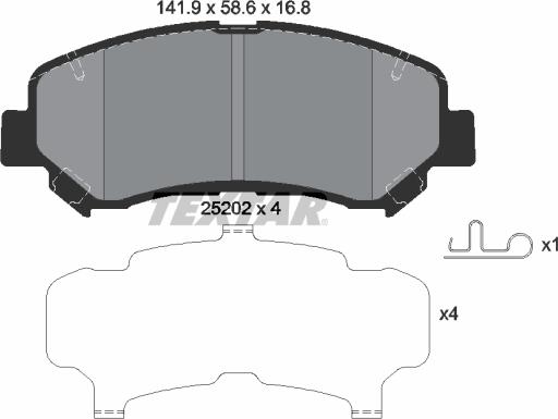 Textar 2520201 - Тормозные колодки, дисковые, комплект autosila-amz.com