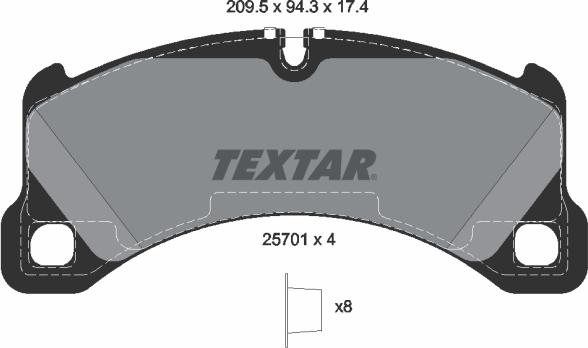 Textar 2570101 - Тормозные колодки, дисковые, комплект autosila-amz.com