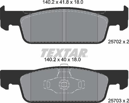 Textar 2570201 - Тормозные колодки, дисковые, комплект autosila-amz.com