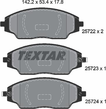 Textar 2572201 - Тормозные колодки, дисковые, комплект autosila-amz.com