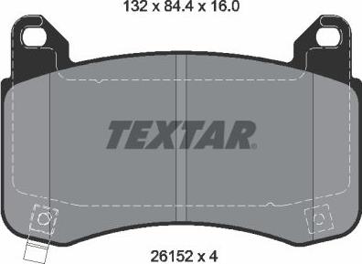 Textar 2615201 - Тормозные колодки, дисковые, комплект autosila-amz.com