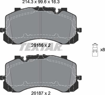 Textar 2618601 - Тормозные колодки, дисковые, комплект autosila-amz.com