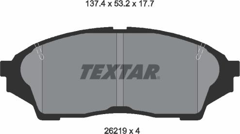 Textar 2621901 - Тормозные колодки, дисковые, комплект autosila-amz.com