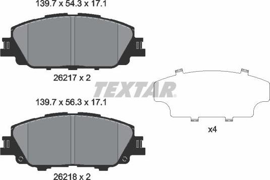 Textar 2621701 - Комплект высокоэффективных тормозных колодок autosila-amz.com