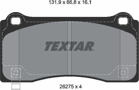 Textar 2627501 - Тормозные колодки, дисковые, комплект autosila-amz.com