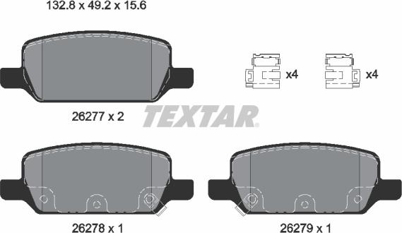 Textar 2627701 - Тормозные колодки, дисковые, комплект autosila-amz.com