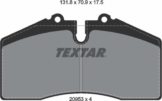 Textar 2095302 - Тормозные колодки, дисковые, комплект autosila-amz.com