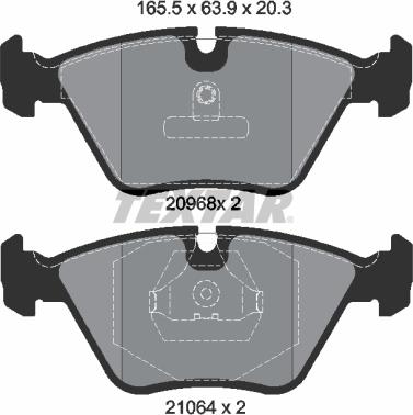 Textar 2096801 - Тормозные колодки, дисковые, комплект autosila-amz.com