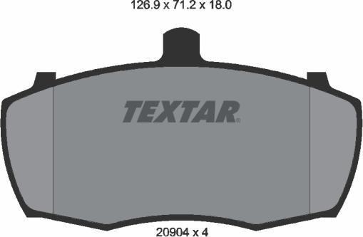 Textar 2090401 - Тормозные колодки, дисковые, комплект autosila-amz.com
