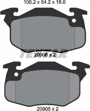 Textar 2090602 - Тормозные колодки, дисковые, комплект autosila-amz.com