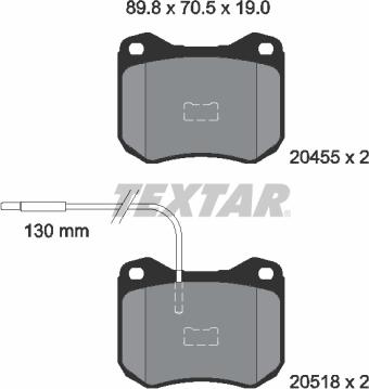 Textar 2045502 - Тормозные колодки, дисковые, комплект autosila-amz.com