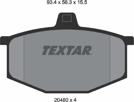 Textar 2048002 - Тормозные колодки, дисковые, комплект autosila-amz.com